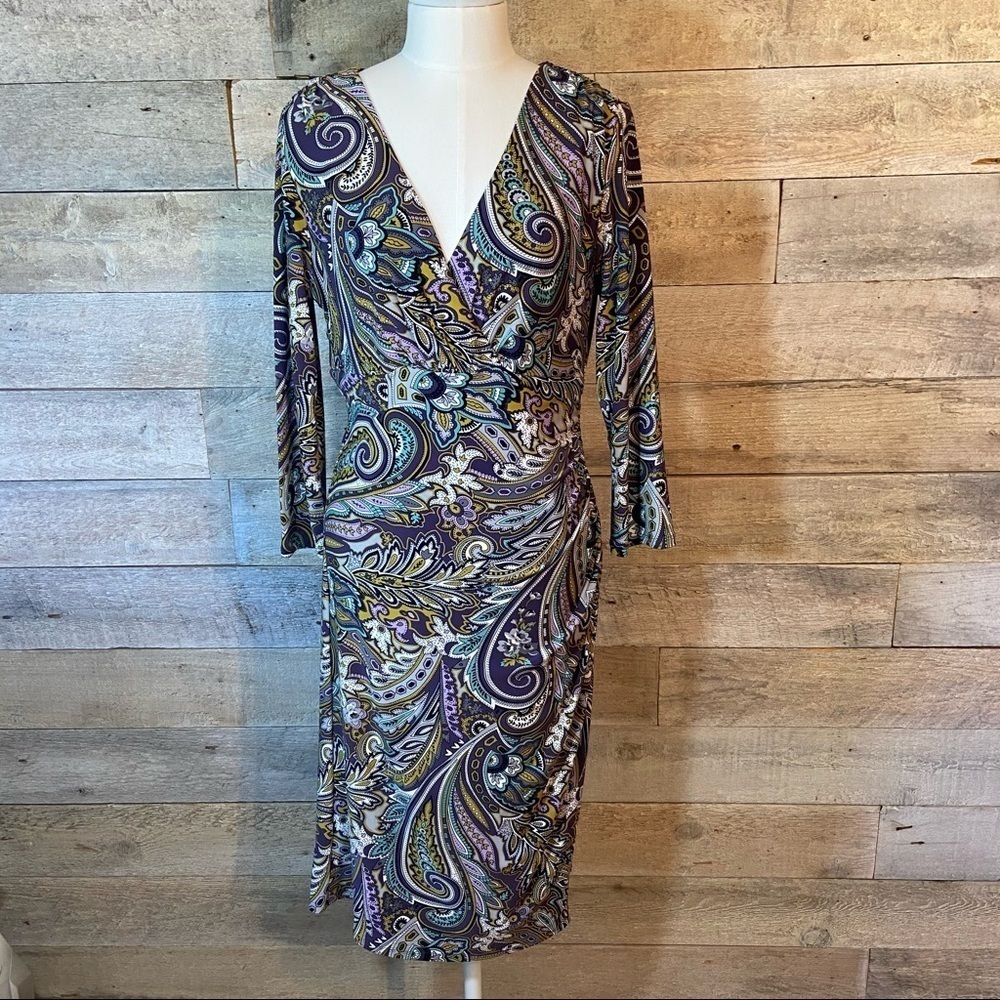 Carmen  Marc valvo paisley wrap‎ dress in size med
